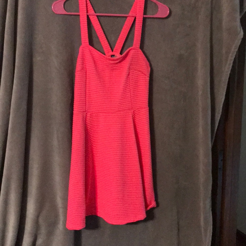 Hot pink mini dress